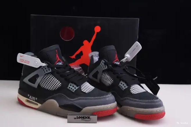 Reps TBK Jordan Retro x Off White CV9388-001 Air 4 Bred 0514